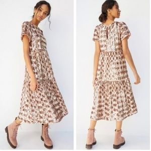 Anthropologie Maeve Sequin Tiered Midi Dress